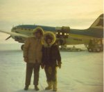 Bud and Martha with C-46 cargo plane